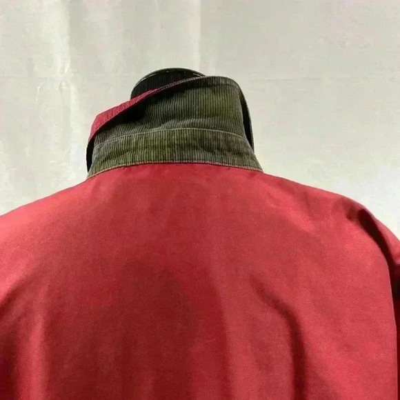 Chaps Ralph Lauren Jacket Large Zip Maroon Plaid Lining Corduroy Collar Men’s - Picture 4 of 6